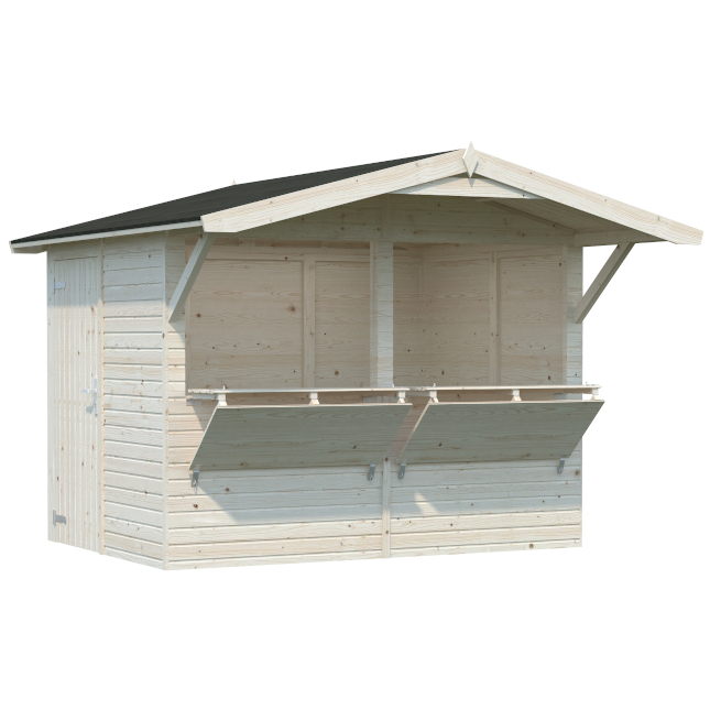 CHIOSCO IN LEGNO GREZZO STELLA A CM. 273X190 LOSA LEGNAMI
